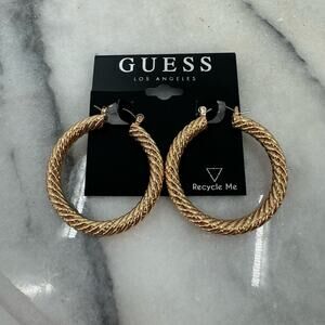 NWT Guess Gold tone hoop earrings